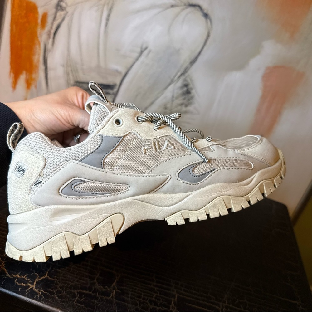 Fila Off-White and Gray Athletic Shoes